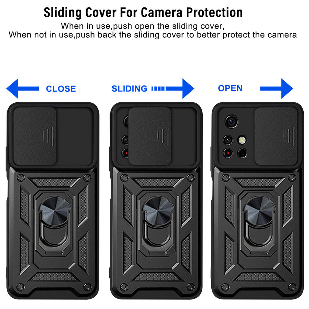 For Xiaomi Redmi Note 11 Pro 5G (China) (MediaTek) Note 11 Pro 5G Ring Kickstand TPU PC Phone Case Slide Camera Protection Back Cover For Xiaomi Redmi Note 11 Pro 5G (China) (MediaTek) Note 11 Pro 5G Ring Kickstand TPU PC Phone Case Slide Camera Protection Back Cover